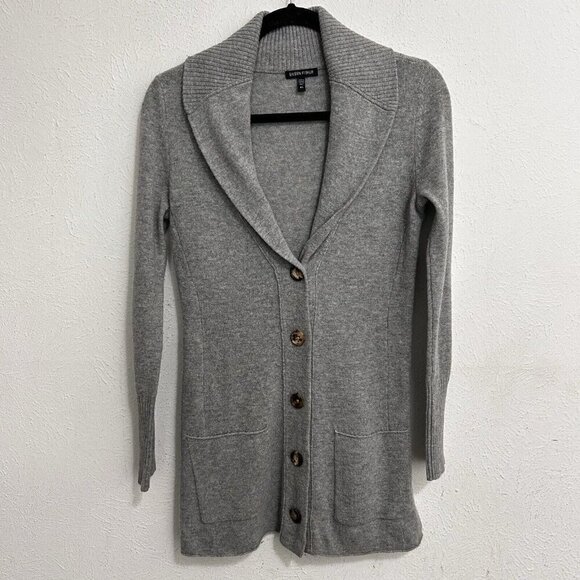 Eileen Fisher Cardigan Sweater Merino Cashmere Blend Shawl Collar Button Up XS - Picture 1 of 12